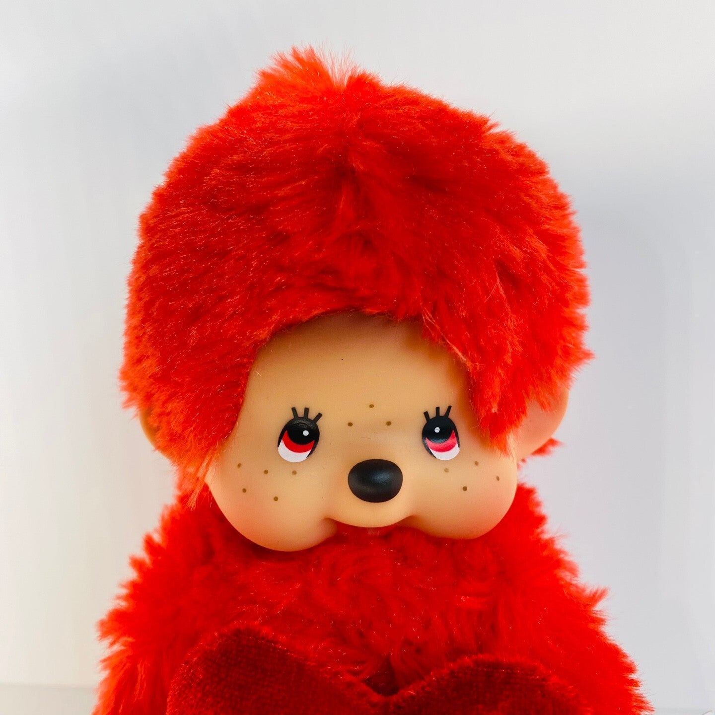 Monchhichi S size Love Edition RED eyes Plush Monkey doll Thumb sucker Rare USED