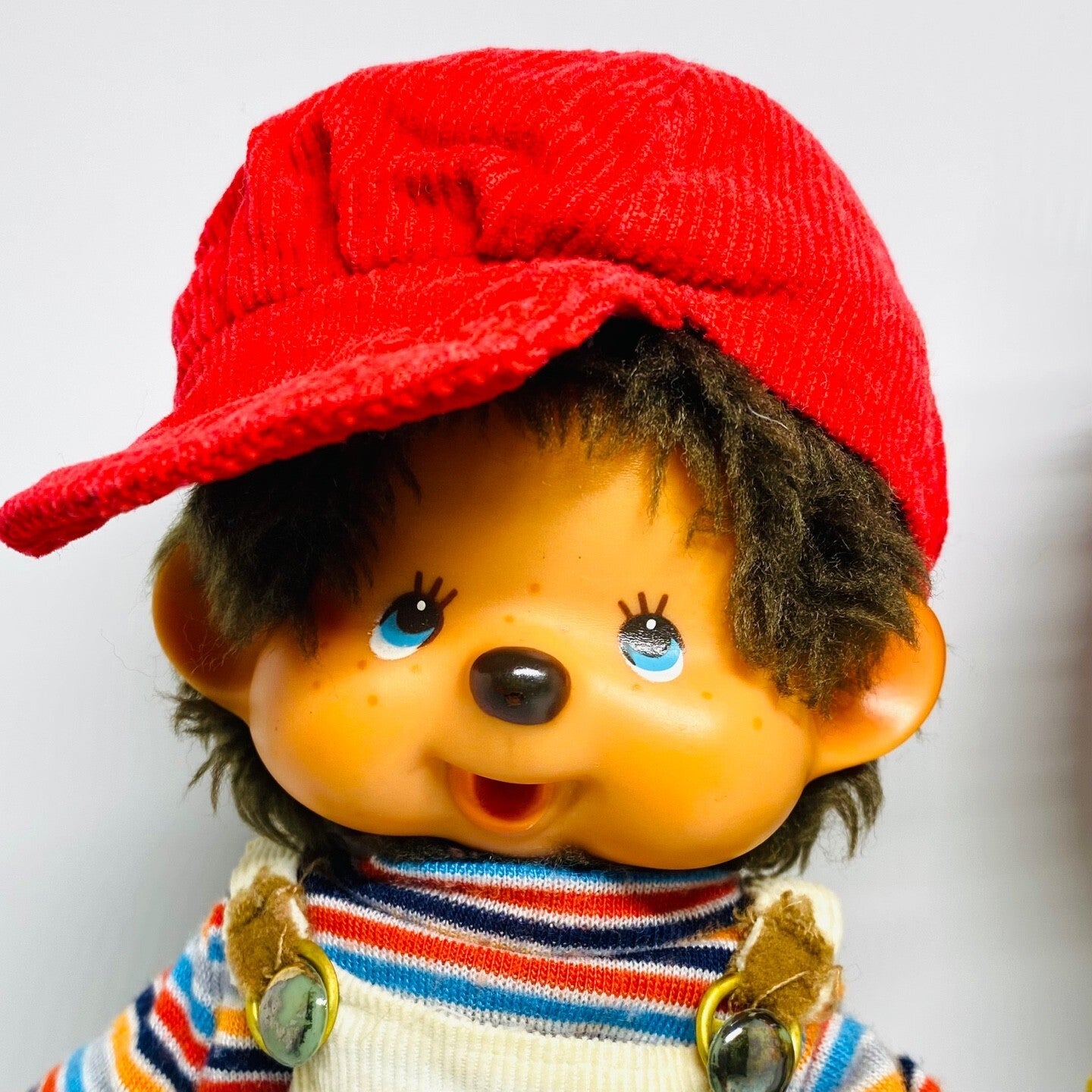 Monchhichi Vintage 1980s S size boy & girl pair plush monkey doll thumb sucker#4