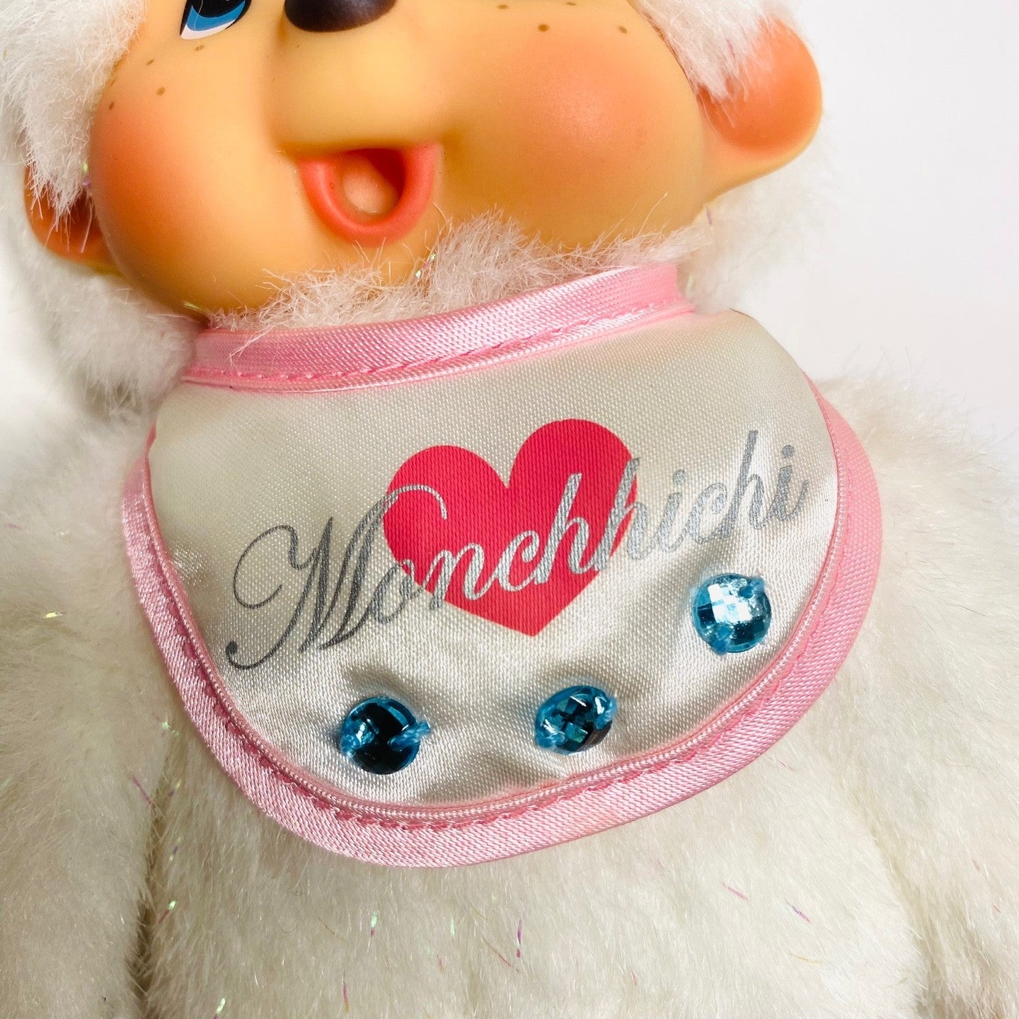 Monchhichi S size Bunny Rabbit glitter plush monkey doll Keychain Super Rare
