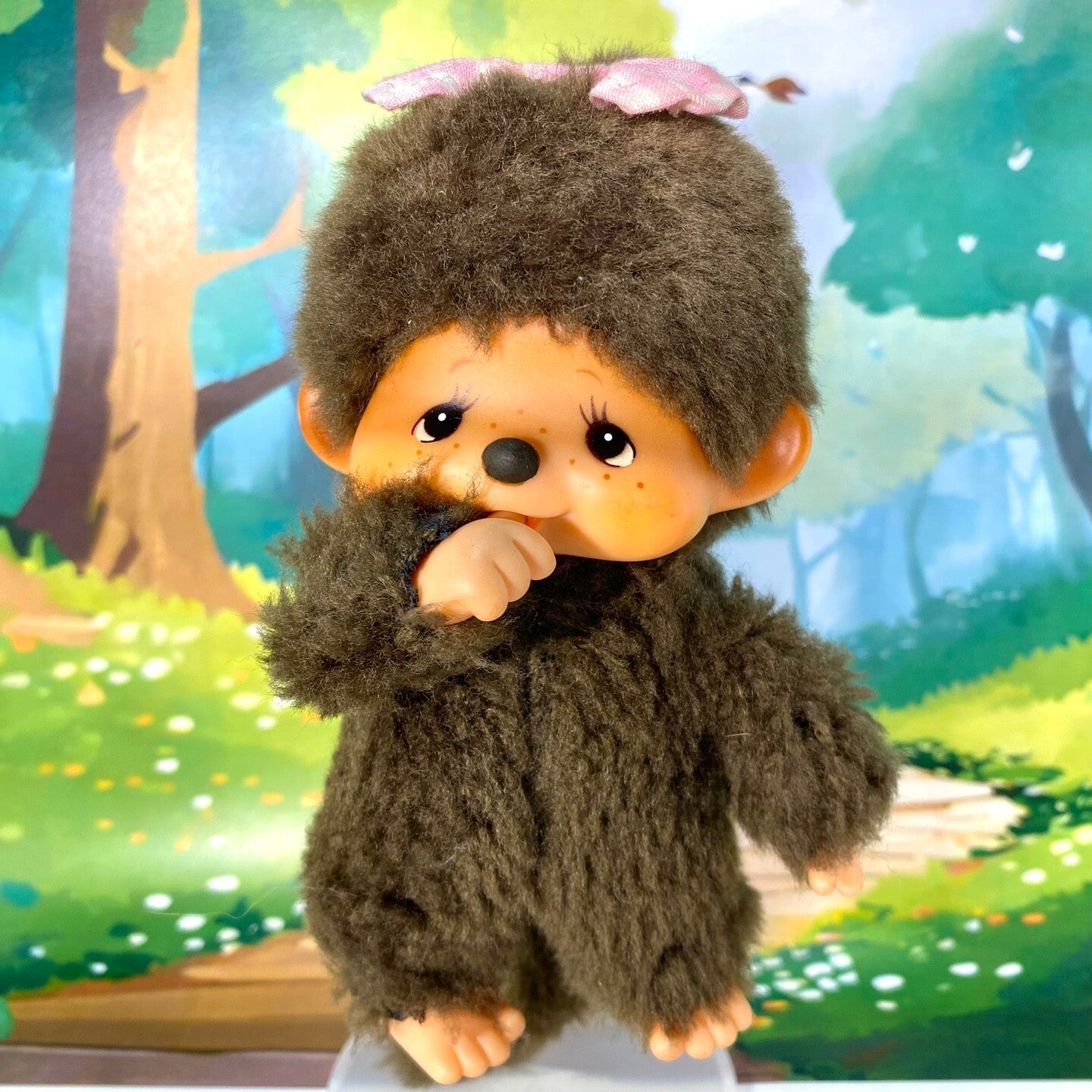 Monchhichi vintage Mychhichi plush 1980s monkey doll thumb sucker rare #3