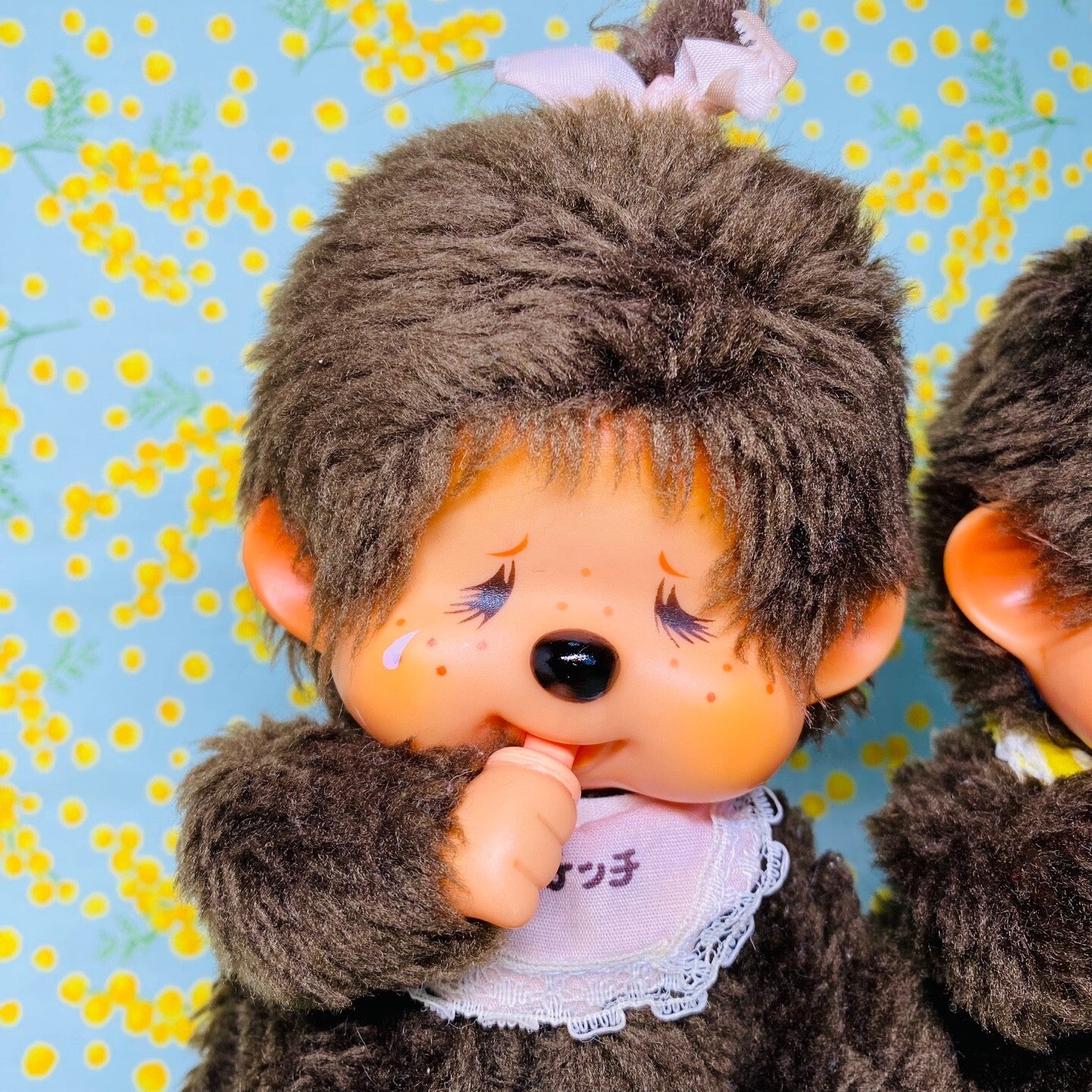 Monchhichi Vintage 2nd Gen S size boy & girl pair plush doll thumb sucker #5