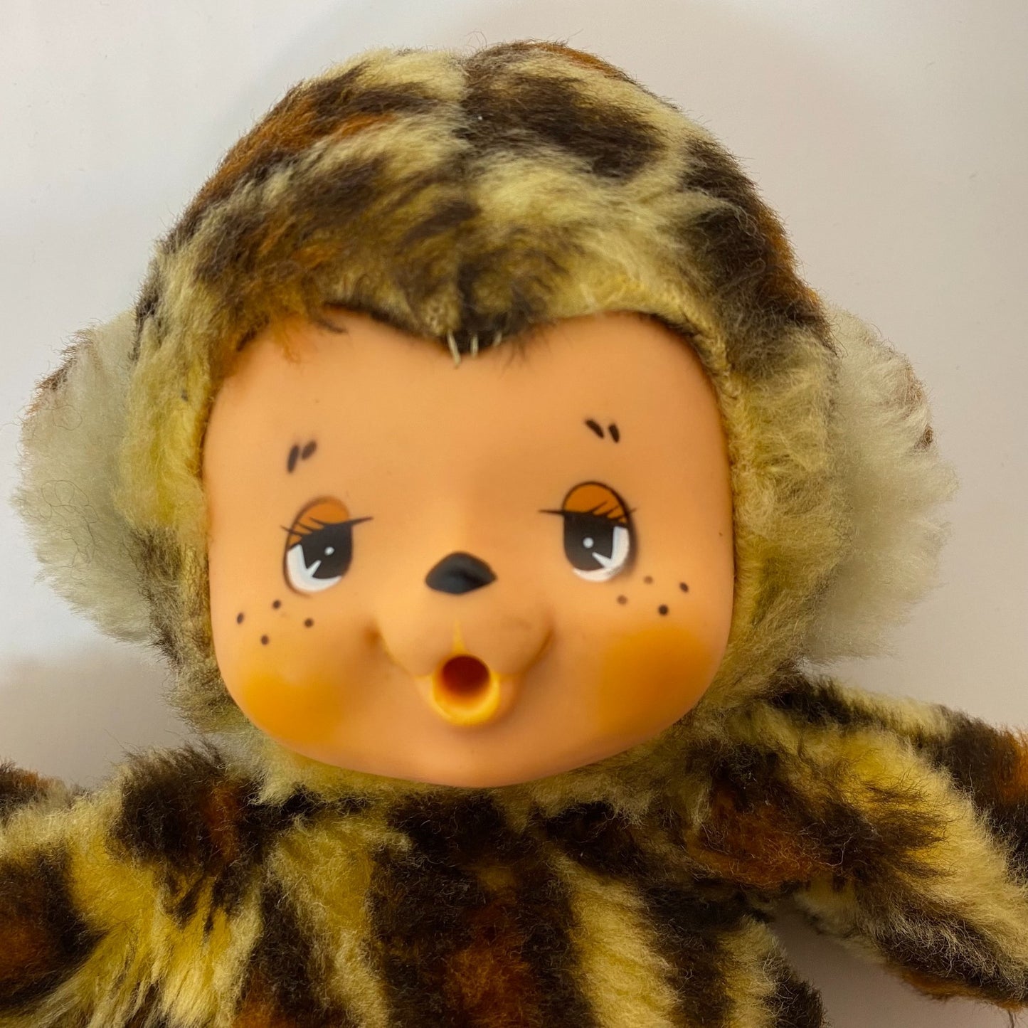Monchhichi Vintage S size Leopard design thumb sucker Super Rare from Japan
