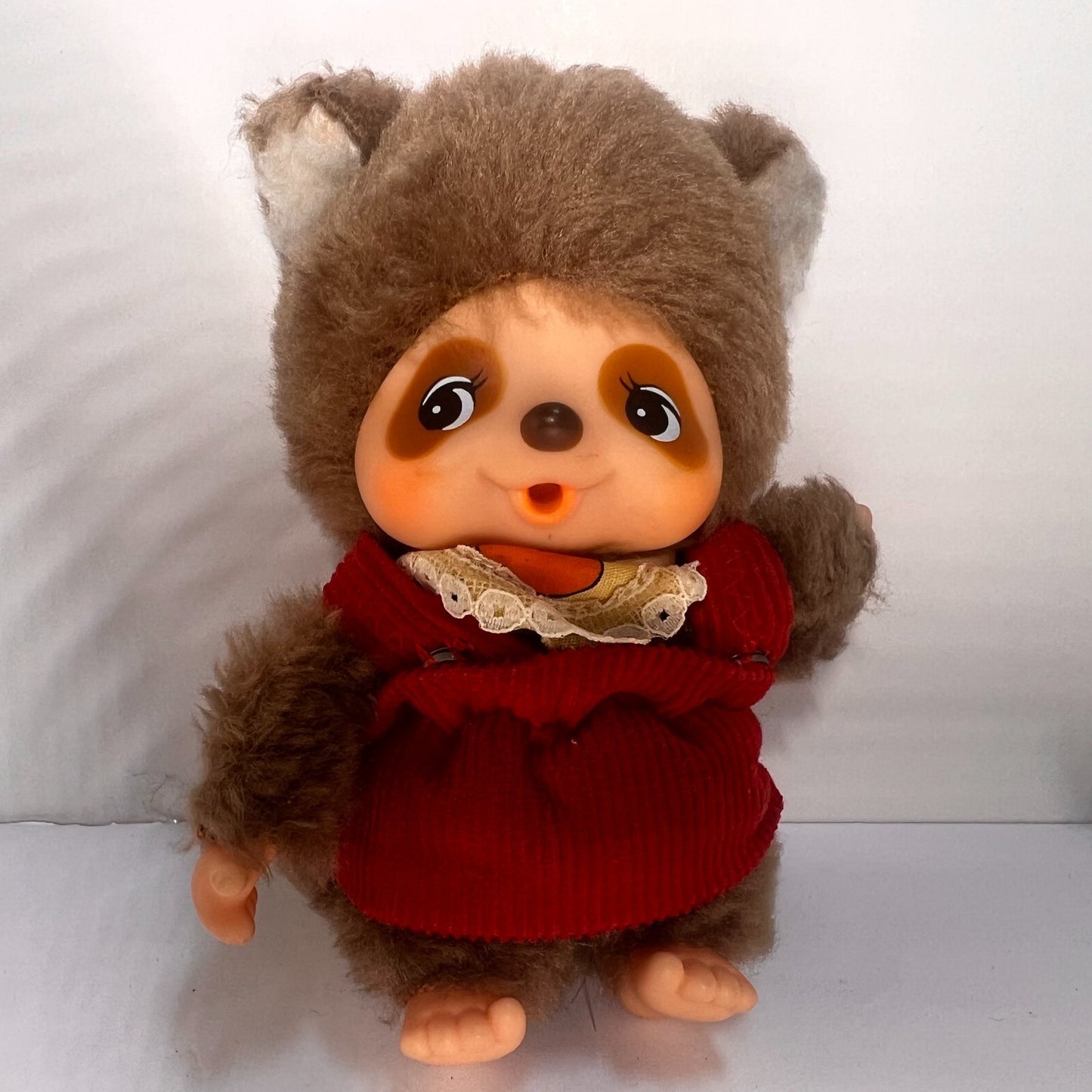 Monchhichi Vintage S size Mychhichi Friend Racoon & Cat 2nd Gen Sekiguchi #29