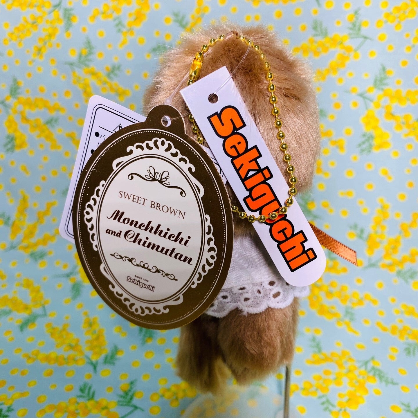 Monchhichi Keychain Sweet Brown SS size plush monkey doll thumb sucker