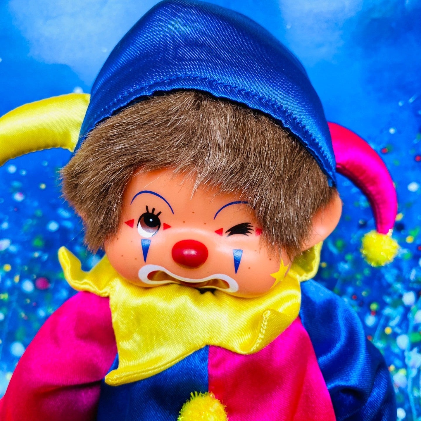 Monchhichi Pierrot limited collectible Plush monkey doll S size Super rare