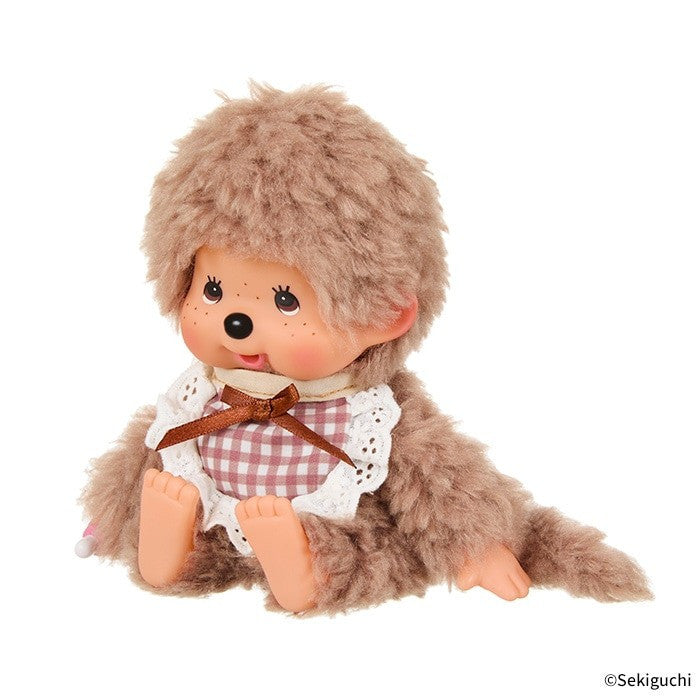 Monchhichi S size fluffy sweet brown brown bib plush monkey doll NEW