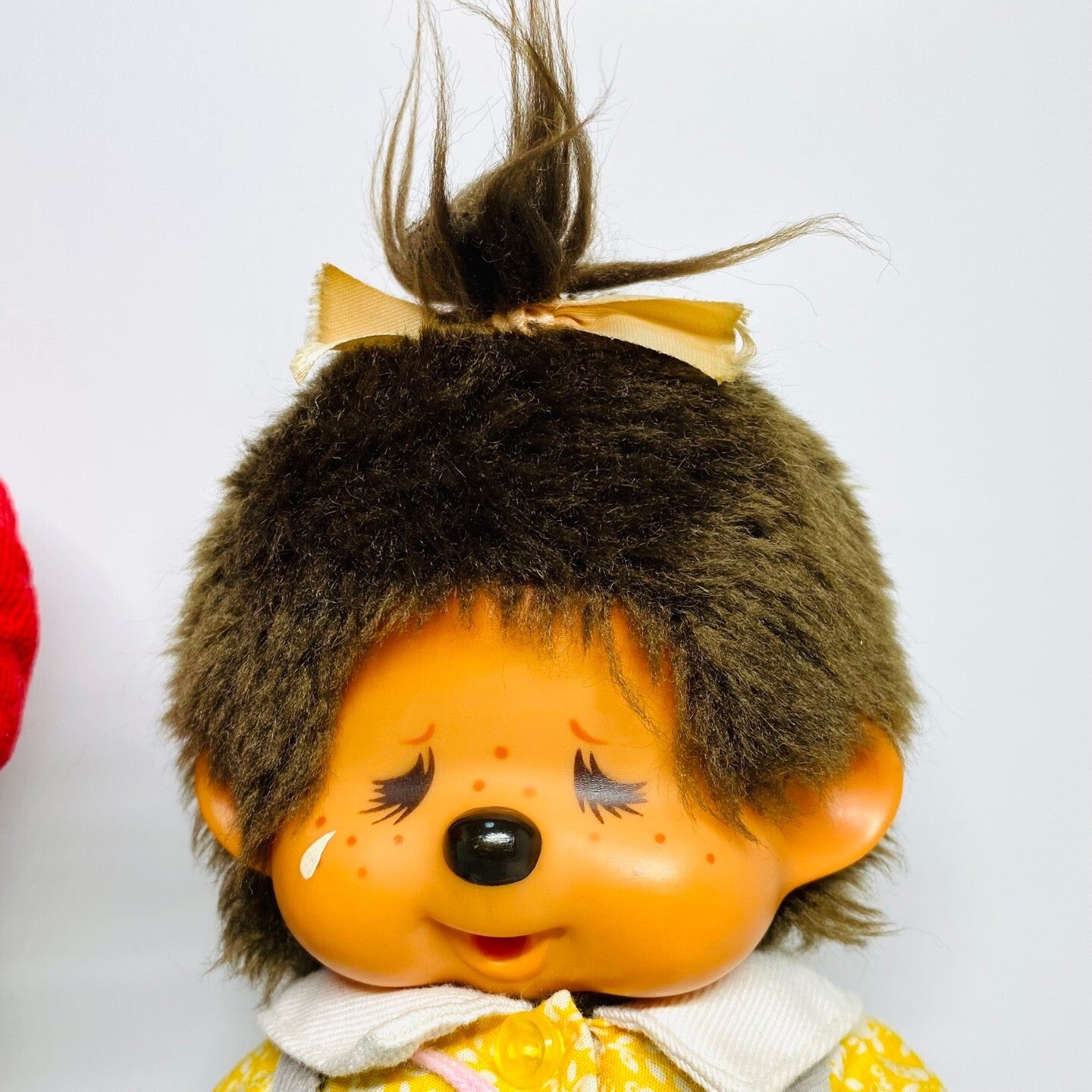 Monchhichi Vintage 1980s S size boy & girl pair plush monkey doll thumb sucker#4
