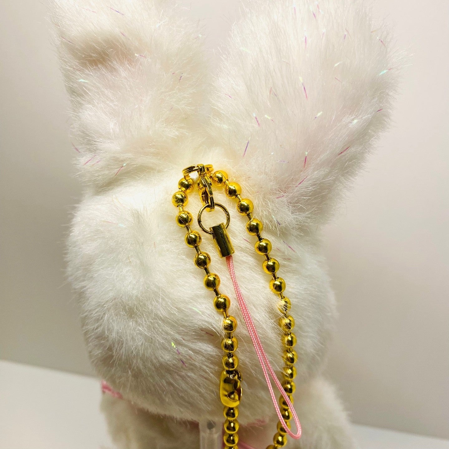 Monchhichi S size Bunny Rabbit glitter plush monkey doll Keychain Super Rare
