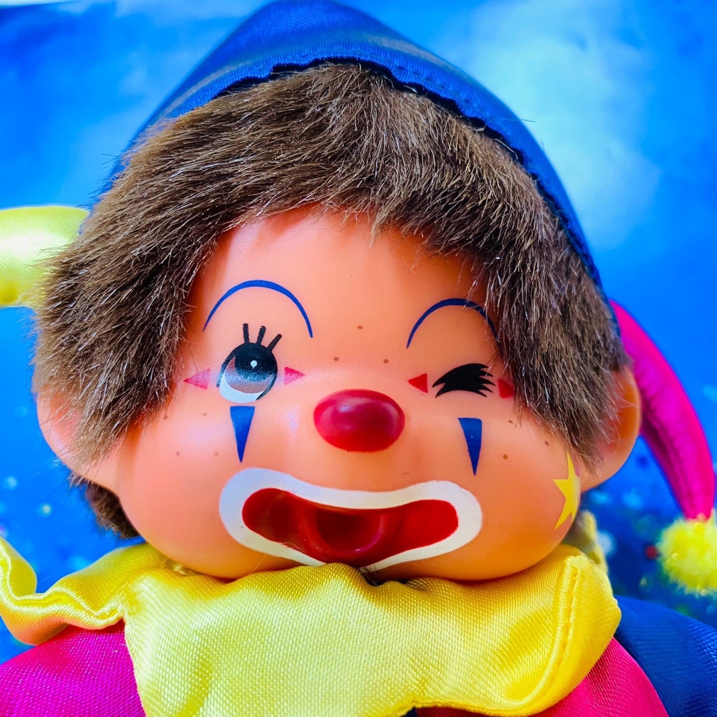 Monchhichi Pierrot limited collectible Plush monkey doll S size Super rare