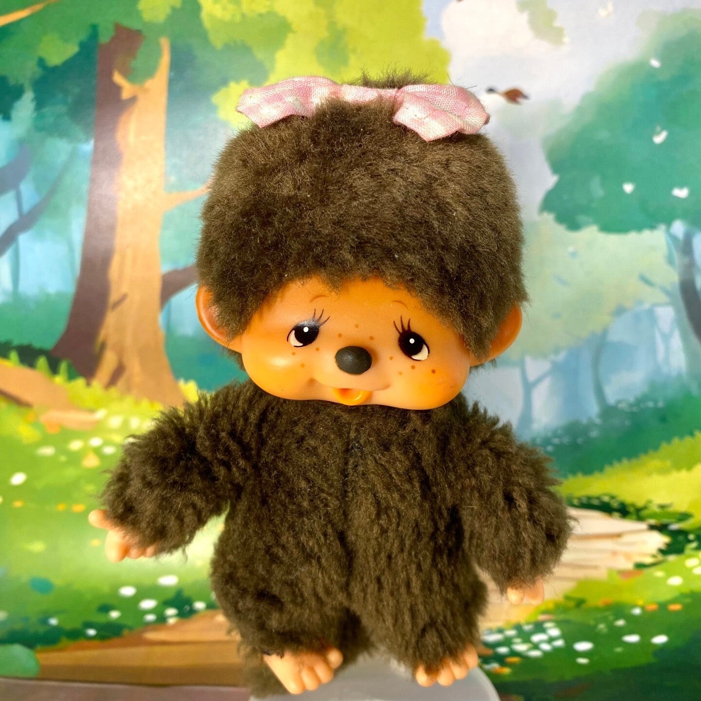 Monchhichi vintage Mychhichi plush 1980s monkey doll thumb sucker rare #3