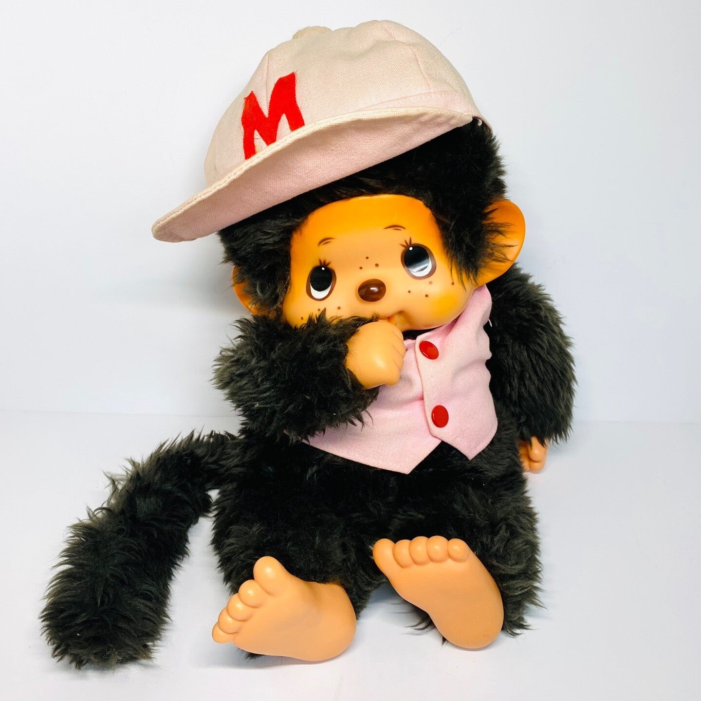 monchhichi Vintage L size plush monkey doll thumb sucker Super Rare #2