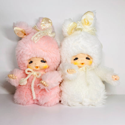 Monchhichi S size Vintage honey toys plush doll Rabbit pair Super Rare