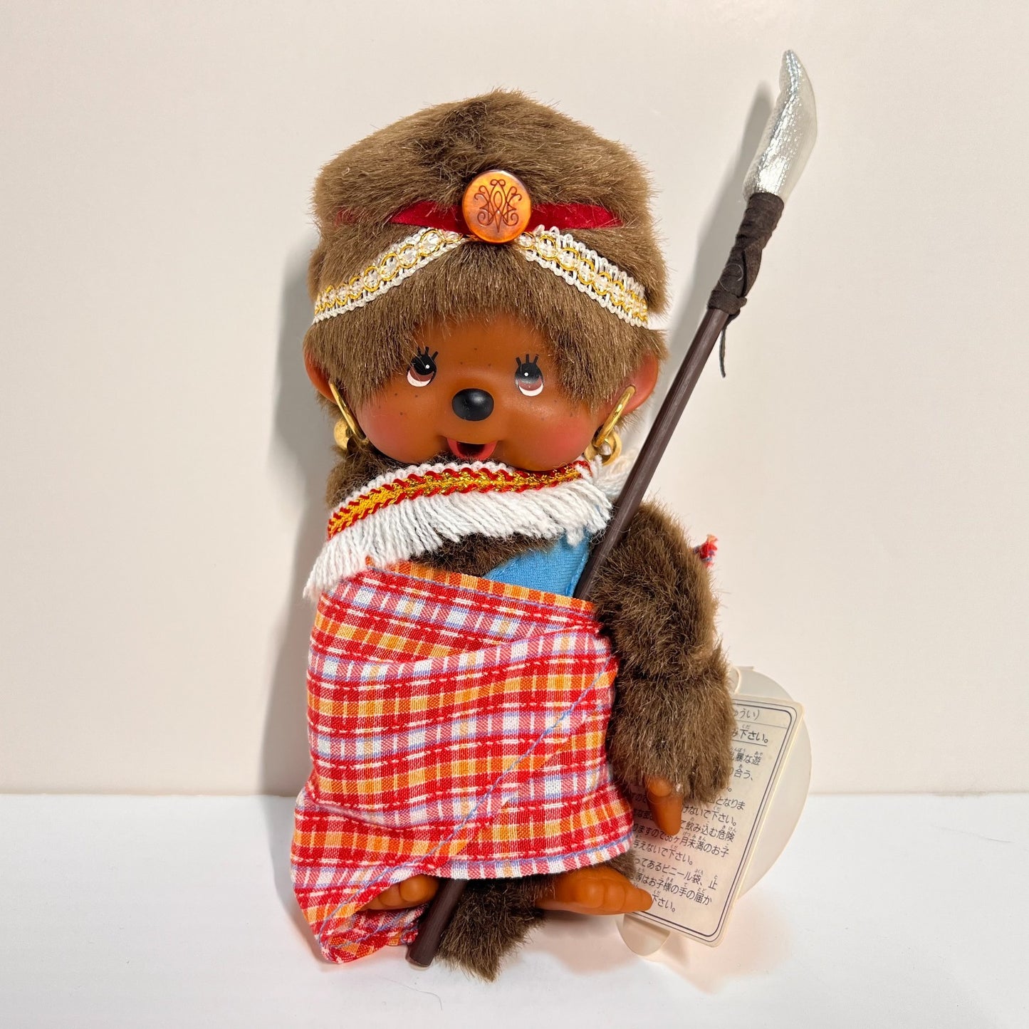 Monchhichi Vintage S size Kenya plush doll from Sekiguchi Japan Super Rare #47