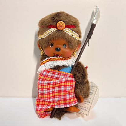 Monchhichi Vintage S size Kenya plush doll from Sekiguchi Japan Super Rare #47