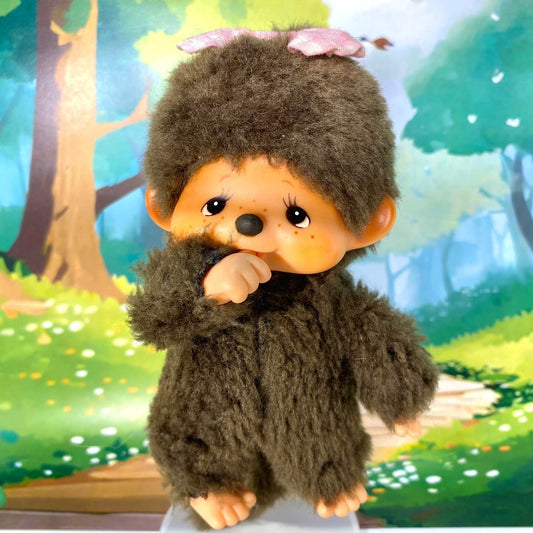 Monchhichi vintage Mychhichi plush 1980s monkey doll thumb sucker rare #3