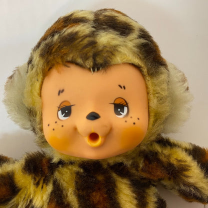 Monchhichi Vintage S size Leopard design thumb sucker Super Rare from Japan