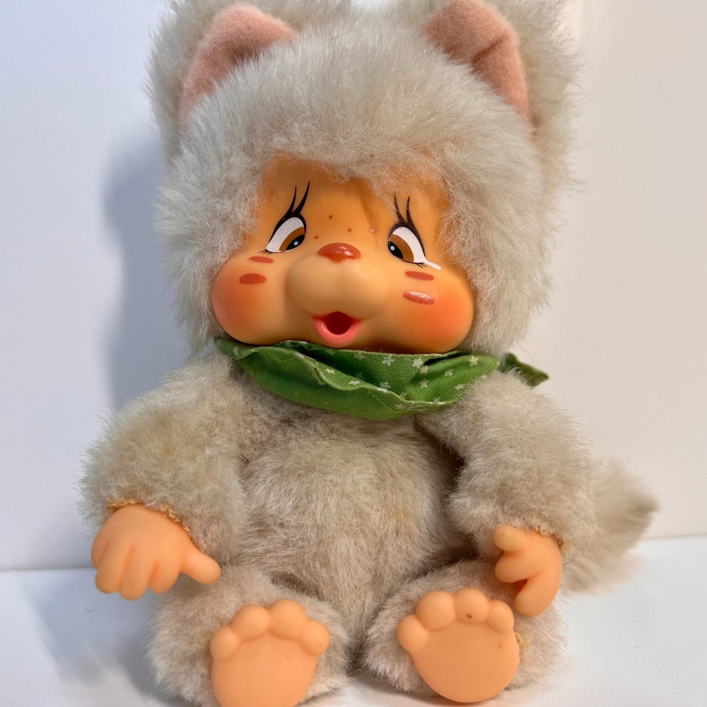 Monchhichi Vintage S size Washino Nyamy cat plush doll Super Rare from Jap # 46
