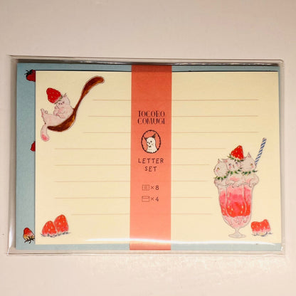 Tocorocomugi Cat letter set Japanese stationary from Japan