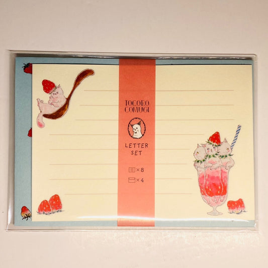 Tocorocomugi Cat letter set Japanese stationary from Japan