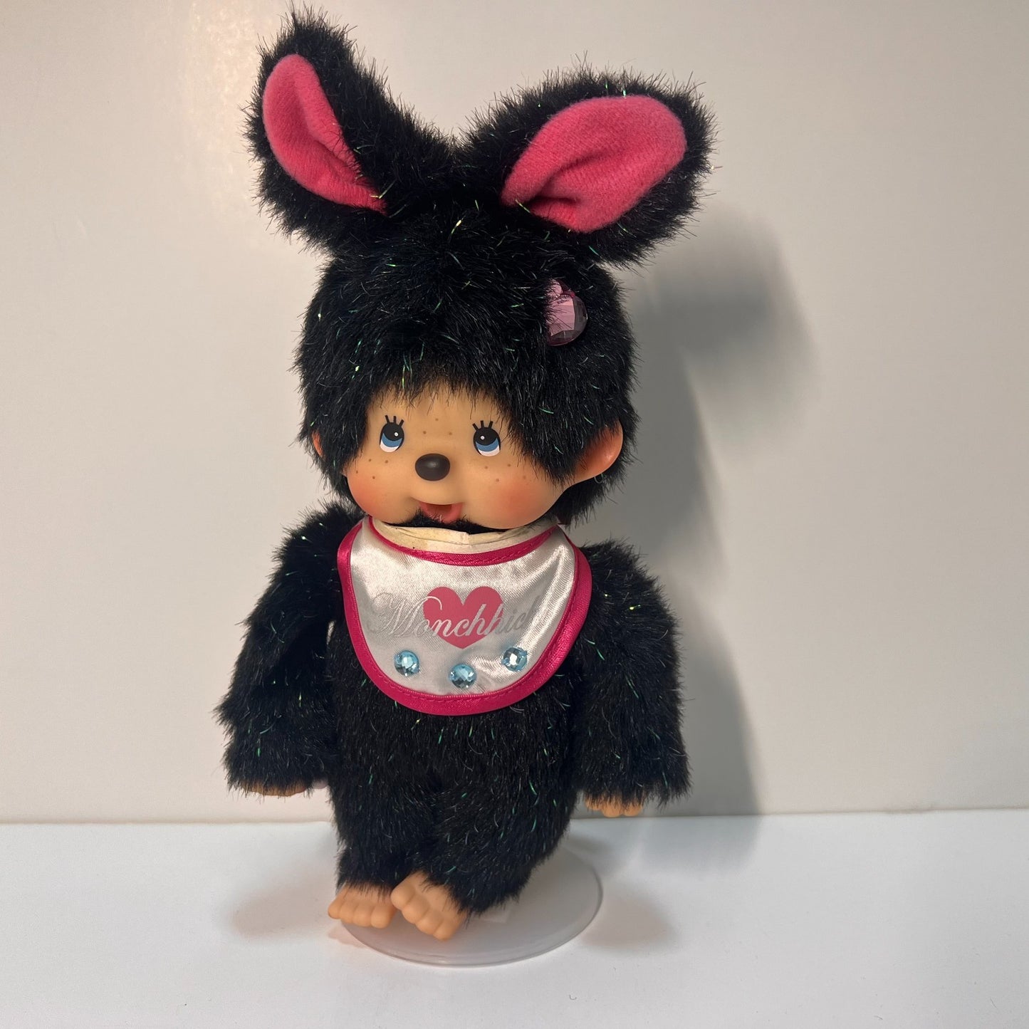 Monchhichi S size Vintage bunny black rabbit plush doll from sekiguchi Japan ＃48