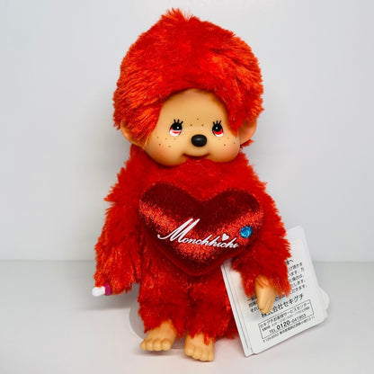 Monchhichi S size Love Edition RED eyes Plush Monkey doll Thumb sucker Rare USED