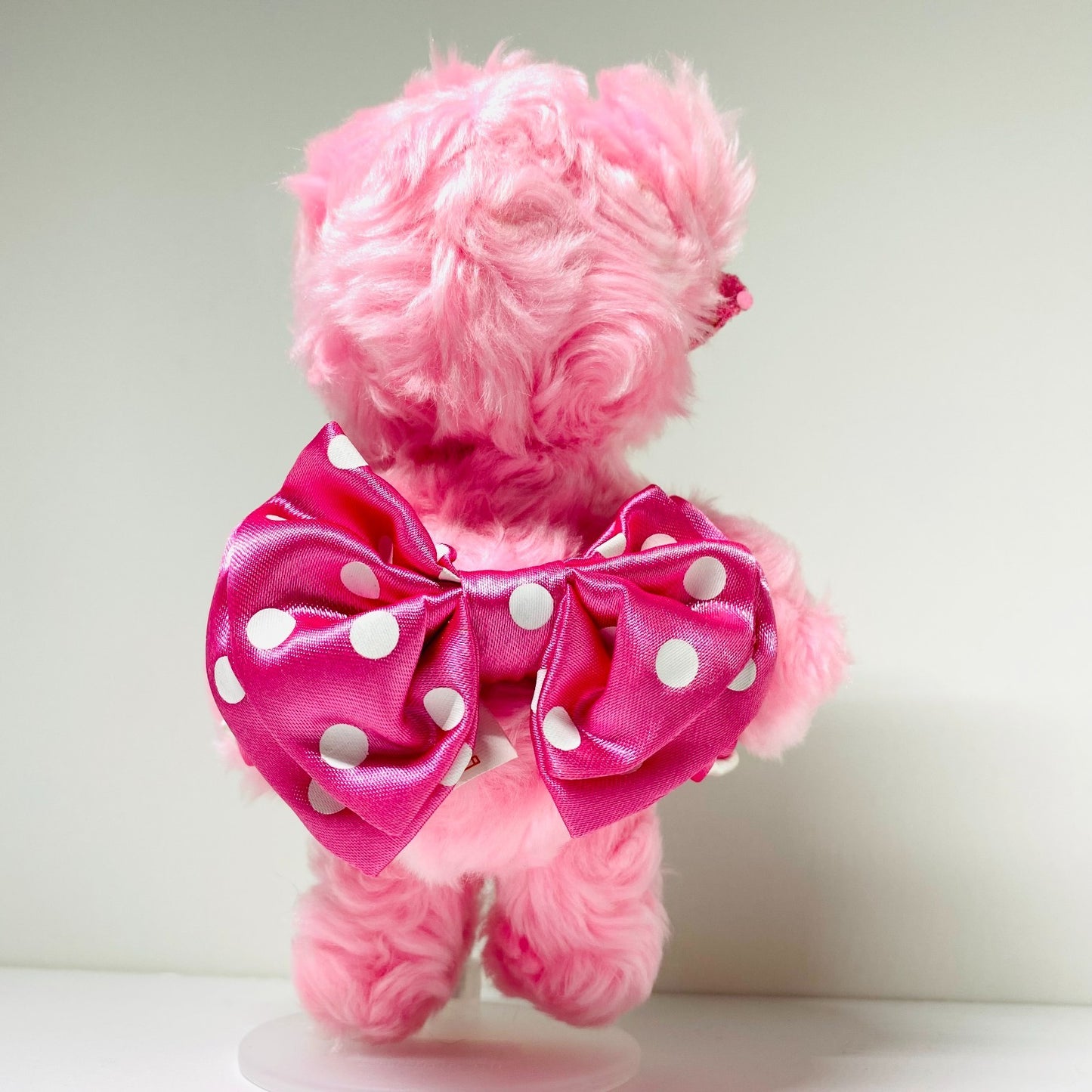 monchhichi Cham Cham Bear pink plush doll Pink Ribbon Sekiguchi Rare S size