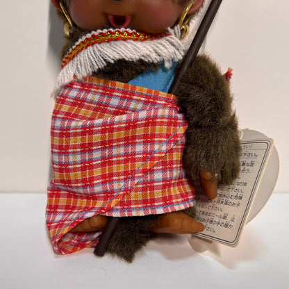 Monchhichi Vintage S size Kenya plush doll from Sekiguchi Japan Super Rare #47