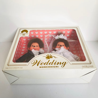Monchhichi S size Wedding Pair 30th anniversary in box monkey doll rare USED