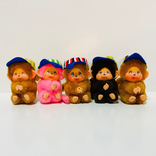 Monchhichi Vintage 40+ years plush Kawaii monkey doll unused 5 for a set SS size